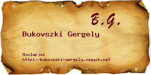 Bukovszki Gergely névjegykártya